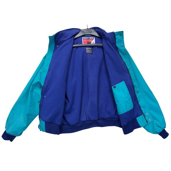 Vintage Pacific Trail Charger Jacket Size XL Teal and Navy with Hood - Picture 2 of 14